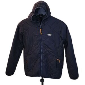 L.L.Bean Kid's M (10-12) Mountain Bound Reversible Hooded Jacket Blue/Cream GUC